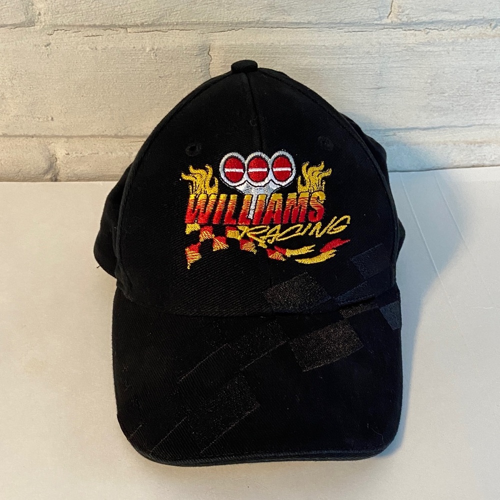 Williams Racing Black baseball hat with black flag pattern